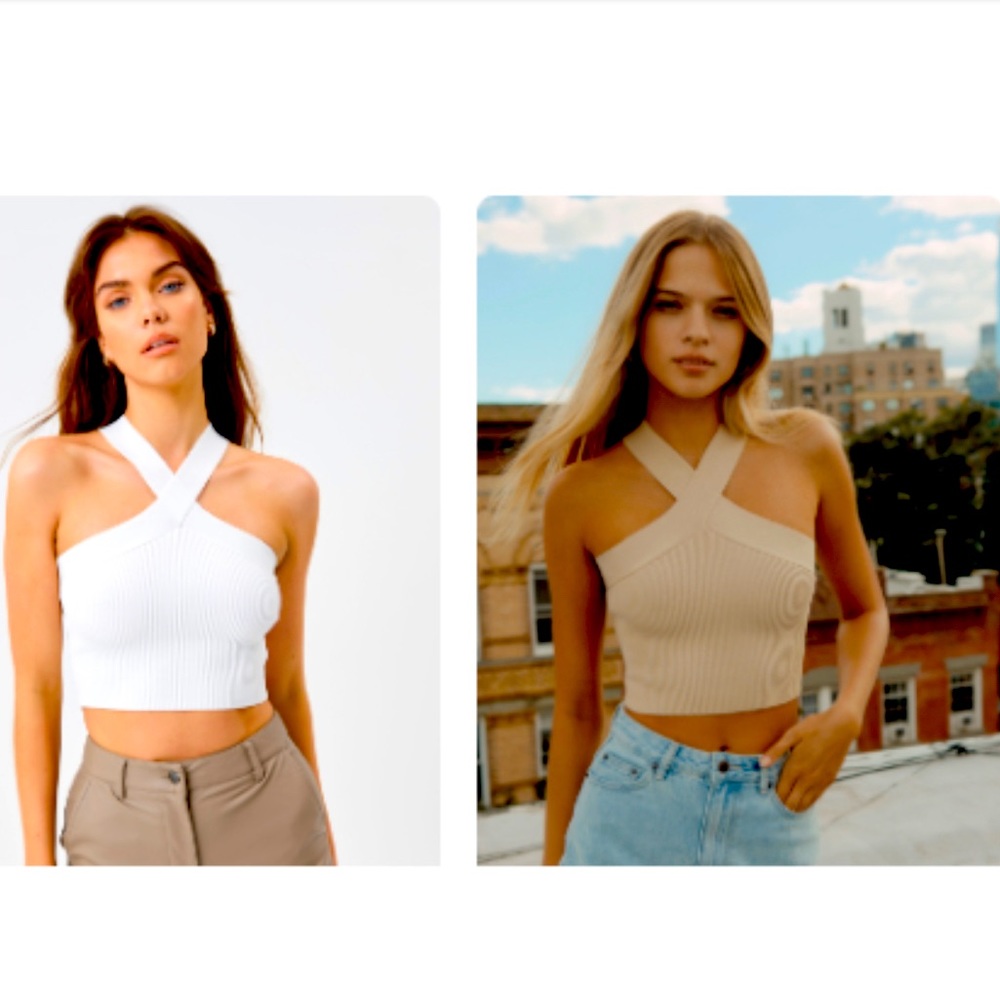 Glassons ribbed halter knit tops